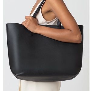CUYANA Structured Leather Black Tote